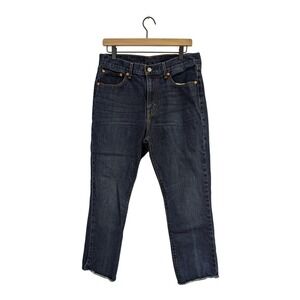Levi's Straight Leg Jeans Stretch Denim Cropped‎ Length Dark Wash 31